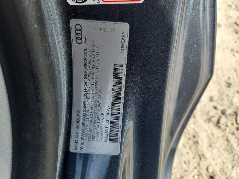 Aukcja sprzedaży 2016 Audi A3, vin: WAU78LFF6G1110797, numer aukcji: 63693846