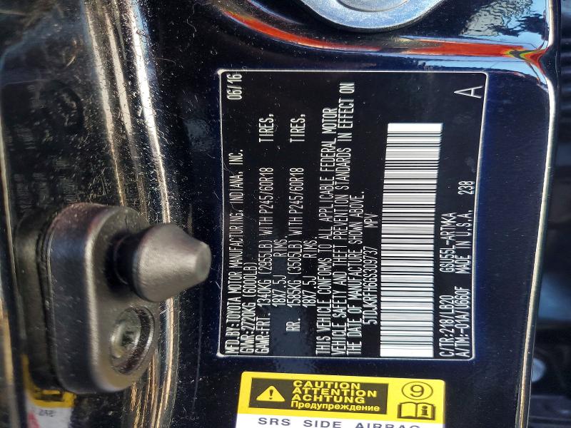 66709986 :رقم المزاد ، 5TDJKRFH6GS309737 vin ، 2016 Toyota Highlander مزاد بيع