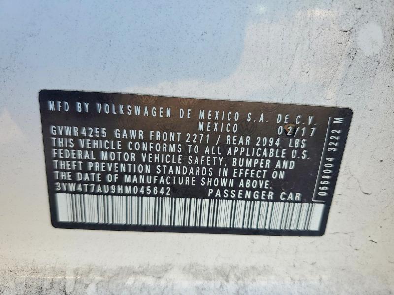 65634106 :رقم المزاد ، 3VW4T7AU9HM045642 vin ، 2017 Volkswagen Gti مزاد بيع