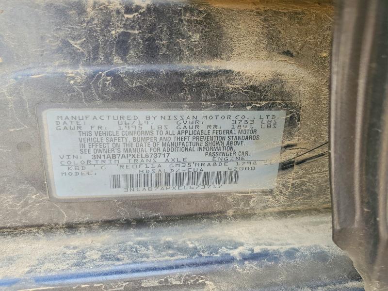 Продажа на аукционе авто 2014 Nissan Sentra, vin: 3N1AB7APXEL673717, номер лота: 63728056