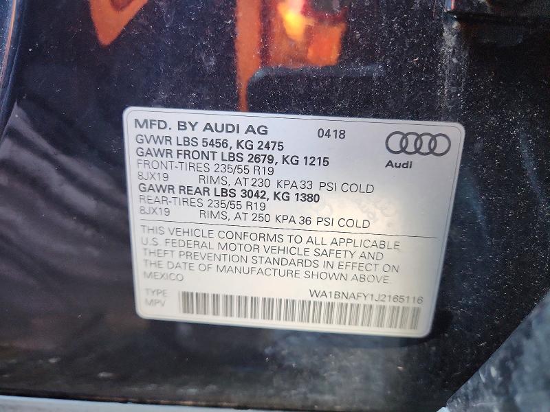 Продажа на аукционе авто 2018 Audi Q5, vin: WA1BNAFY1J2165116, номер лота: 65446116