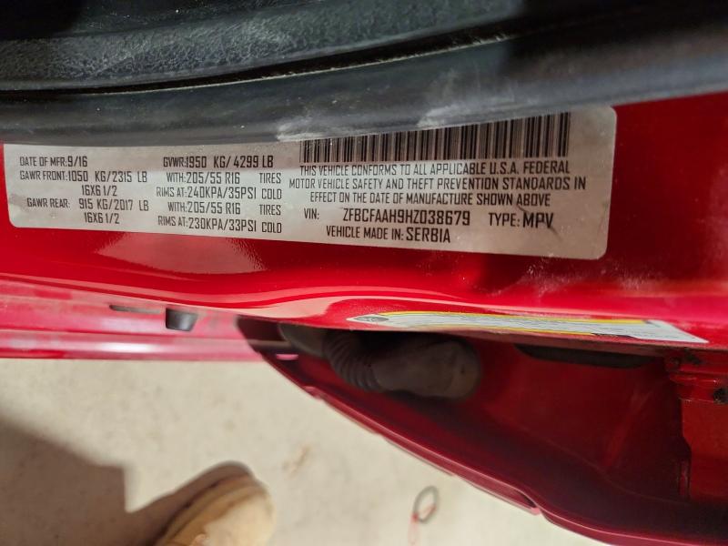 Aukcja sprzedaży 2017 Fiat 500l, vin: ZFBCFAAH9HZ038679, numer aukcji: 64438396
