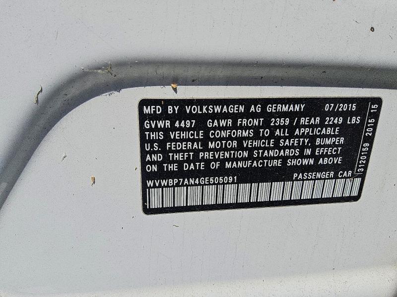 Aukcja sprzedaży 2016 Volkswagen Cc, vin: WVWBP7AN4GE505091, numer aukcji: 65234026