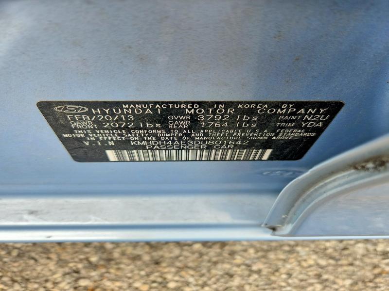2013 Hyundai Elantra მანქანა იყიდება აუქციონზე, vin: KMHDH4AE3DU801642, აუქციონის ნომერი: 63439216