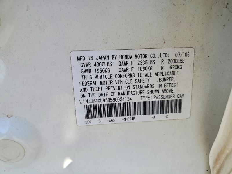 Aukcja sprzedaży 2006 Acura Tsx, vin: JH4CL96856C034124, numer aukcji: 63700816