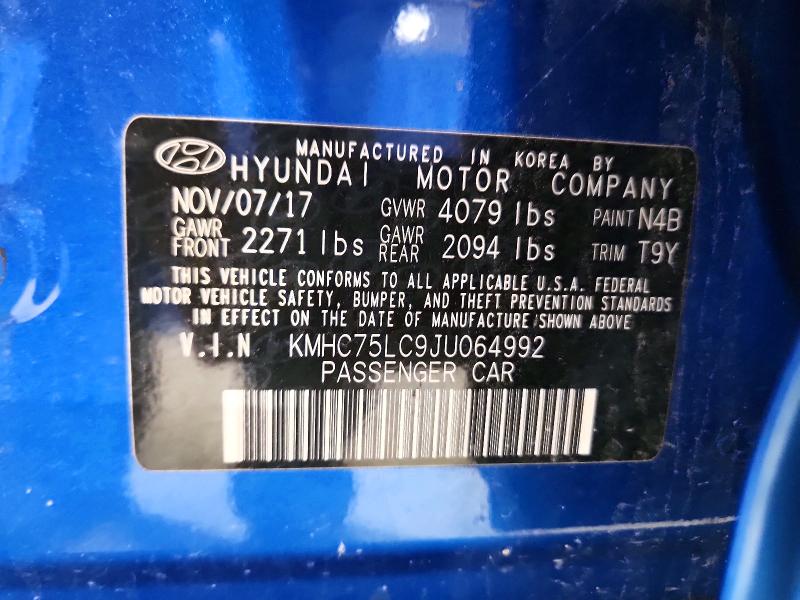 Продаж на аукціоні авто 2018 Hyundai Ioniq, vin: KMHC75LC9JU064992, номер лоту: 65050326