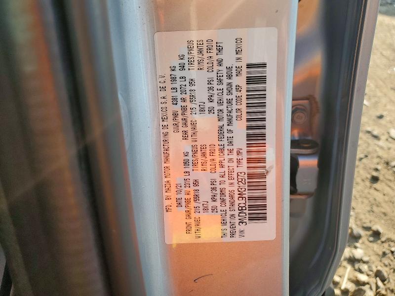 63920076 :رقم المزاد ، 3MVDMBCL9MM312973 vin ، 2021 Mazda Cx-30 مزاد بيع