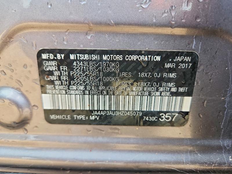 63901566 :رقم المزاد ، JA4AP3AU3HZ045079 vin ، 2017 Mitsubishi Outlander Sport مزاد بيع