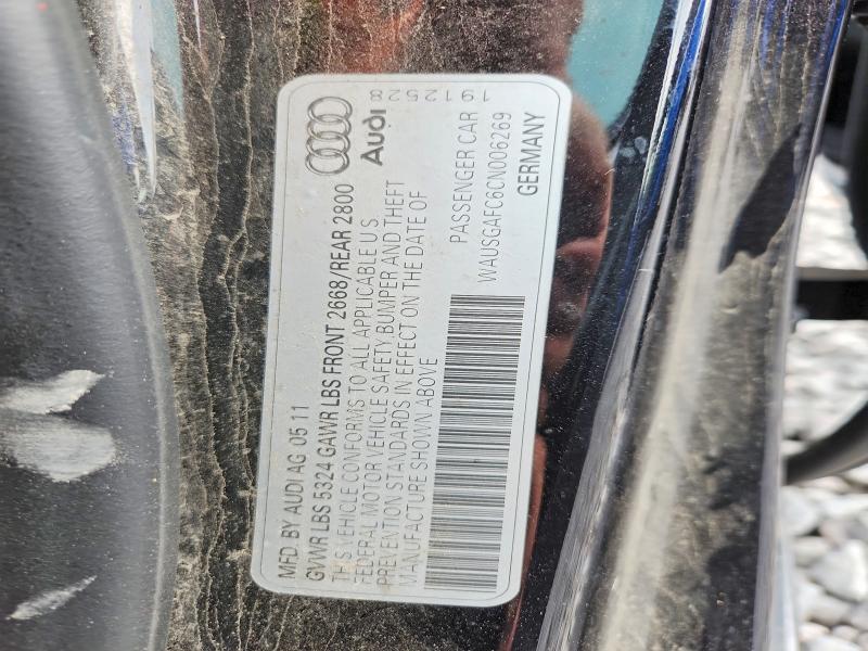 64418396 :رقم المزاد ، WAUSGAFC6CN006269 vin ، 2012 Audi A7 مزاد بيع