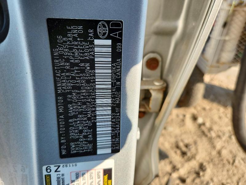 2006 Toyota Matrix მანქანა იყიდება აუქციონზე, vin: 2T1LR32EX6C561916, აუქციონის ნომერი: 65037736