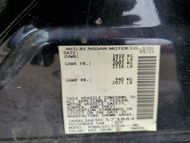 62071896 :رقم المزاد ، 1N4AL3AP3FC573884 vin ، 2015 Nissan Altima مزاد بيع