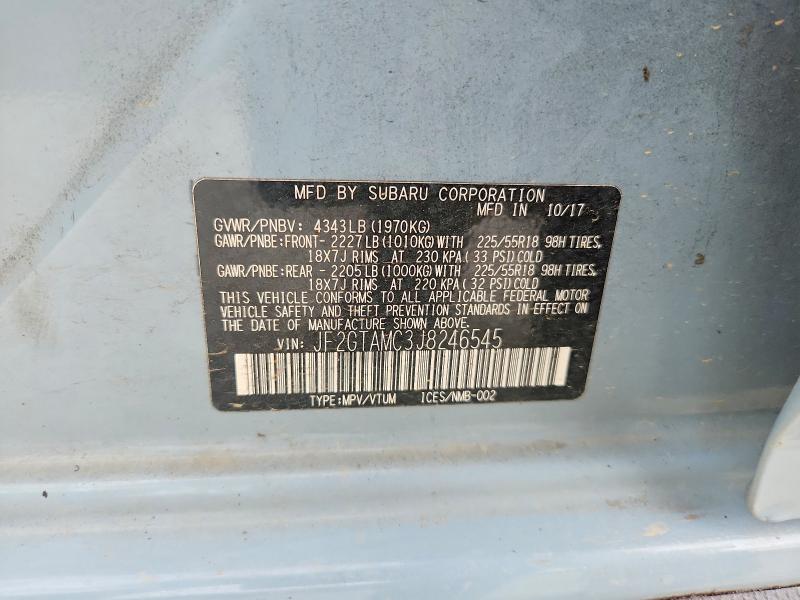 Aukcja sprzedaży 2018 Subaru Crosstrek, vin: JF2GTAMC3J8246545, numer aukcji: 62137866