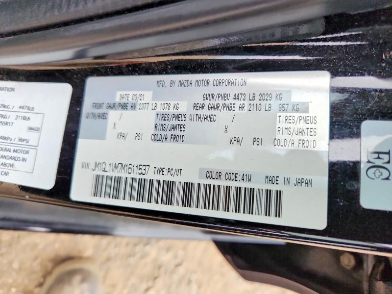 Продаж на аукціоні авто 2021 Mazda 6, vin: JM1GL1VM7M1611537, номер лоту: 66625916
