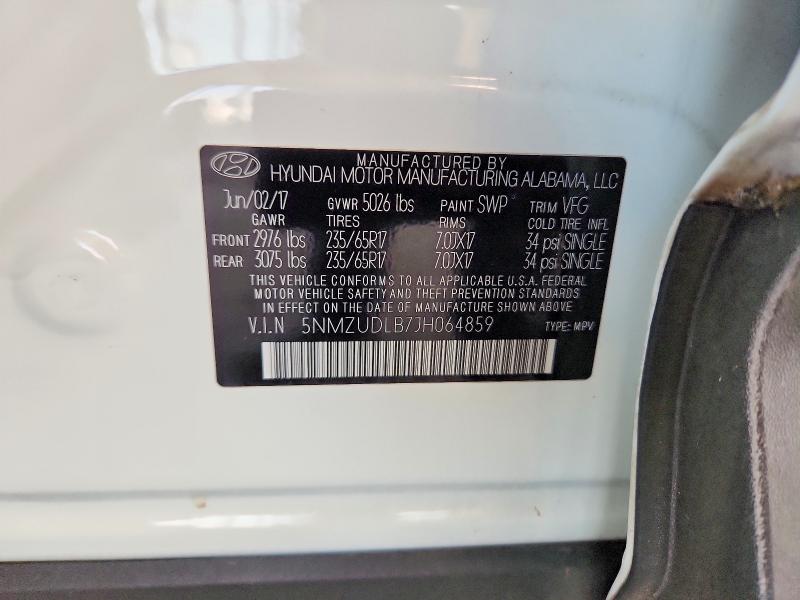 Продаж на аукціоні авто 2018 Hyundai Santa Fe Sport, vin: 5NMZUDLB7JH064859, номер лоту: 65202856