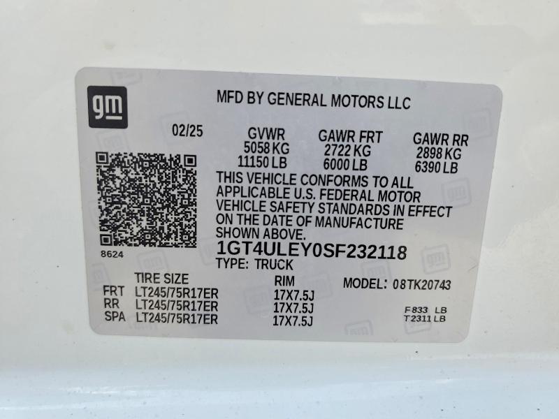 Продажа на аукционе авто 2025 Gmc Sierra, vin: 1GT4ULEY0SF232118, номер лота: 63568726