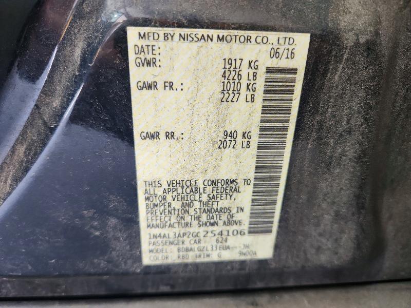64269606 :رقم المزاد ، 1N4AL3AP2GC254106 vin ، 2016 Nissan Altima مزاد بيع