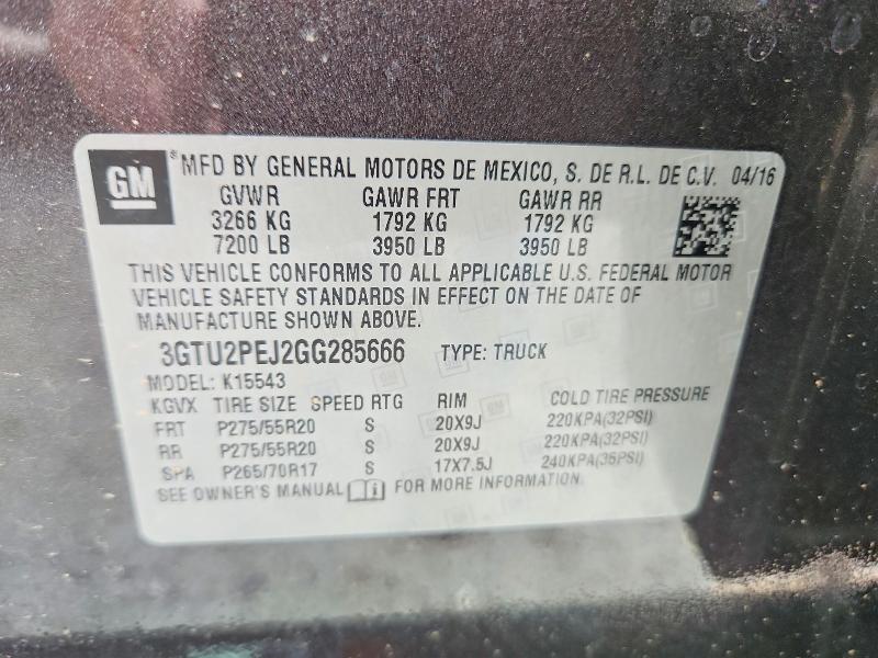 Продажа на аукционе авто 2016 Gmc Sierra, vin: 3GTU2PEJ2GG285666, номер лота: 65205256