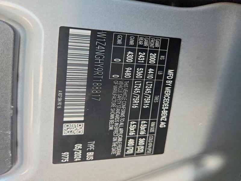 Продаж на аукціоні авто 2024 Mercedes-benz Sprinter, vin: W1Z4NGHY9RT188817, номер лоту: 66592416