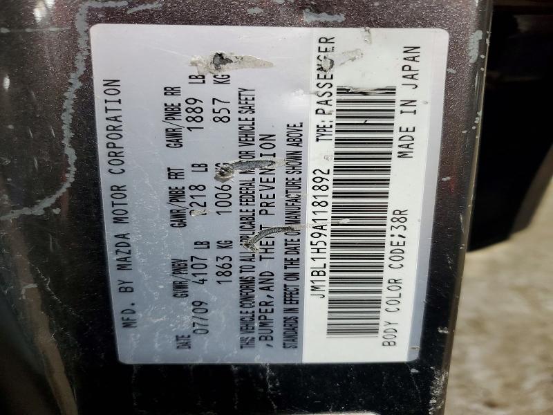 58746136 :رقم المزاد ، JM1BL1H59A1181892 vin ، 2010 Mazda 3 مزاد بيع