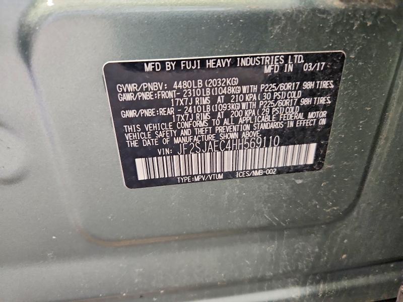 Aukcja sprzedaży 2017 Subaru Forester, vin: JF2SJAEC4HH569110, numer aukcji: 66561666