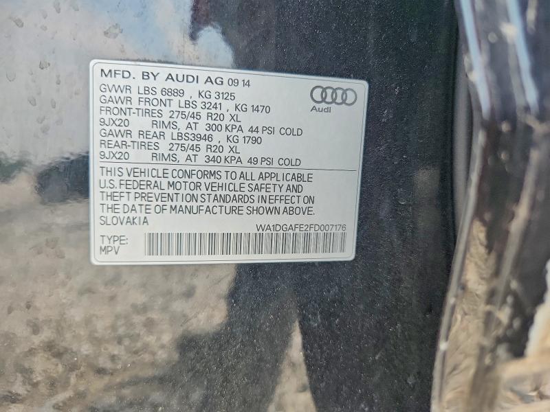 Продаж на аукціоні авто 2015 Audi Q7, vin: WA1DGAFE2FD007176, номер лоту: 65204446