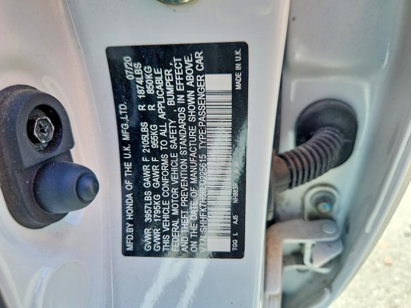 Продаж на аукціоні авто 2020 Honda Civic, vin: SHHFK7H66LU225615, номер лоту: 64262526