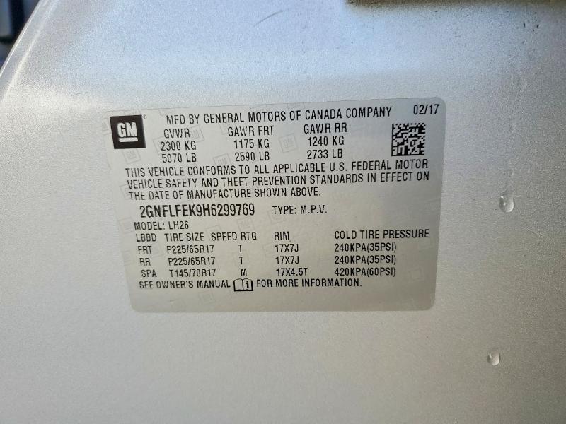 Aukcja sprzedaży 2017 Chevrolet Equinox, vin: 2GNFLFEK9H6299769, numer aukcji: 63778056