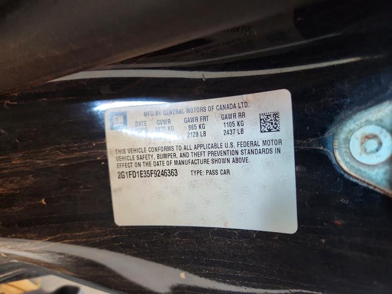 65556176 :رقم المزاد ، 2G1FD1E35F9246363 vin ، 2015 Chevrolet Camaro مزاد بيع
