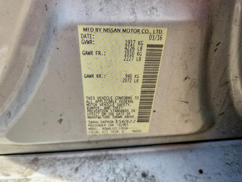 Продаж на аукціоні авто 2016 Nissan Altima, vin: 1N4AL3APXGN356922, номер лоту: 64738826