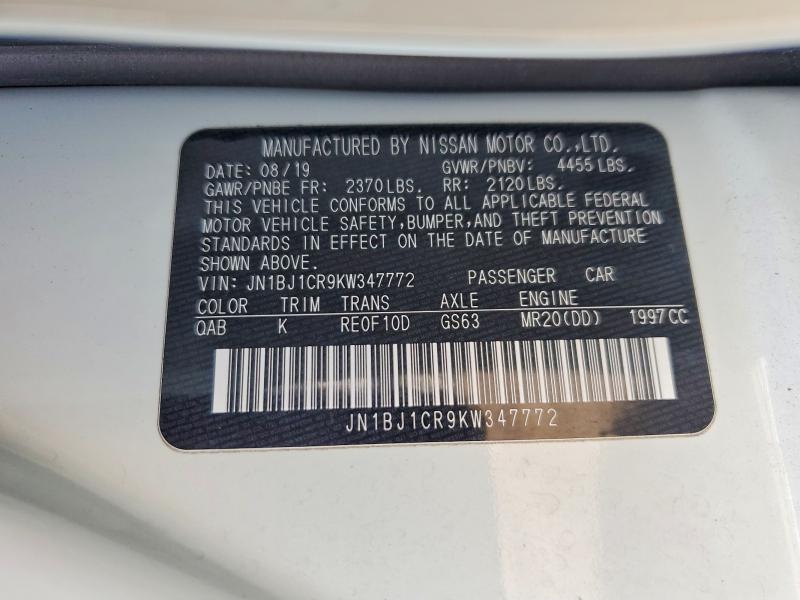 2019 Nissan Rogue Sport მანქანა იყიდება აუქციონზე, vin: JN1BJ1CR9KW347772, აუქციონის ნომერი: 65595196