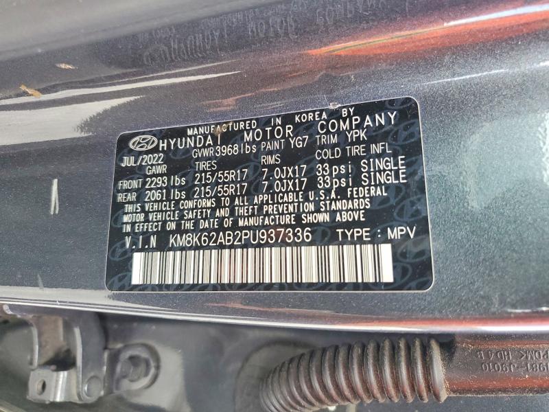 2023 Hyundai Kona მანქანა იყიდება აუქციონზე, vin: KM8K62AB2PU937336, აუქციონის ნომერი: 63905906