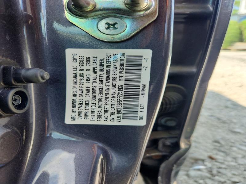 Продажа на аукционе авто 2015 Honda Civic, vin: 19XFB2F58FE241937, номер лота: 63702656