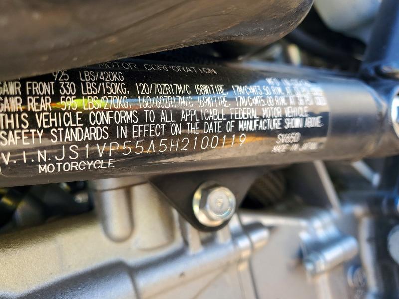 Продажа на аукционе авто 2017 Suzuki Sv650, vin: JS1VP55A5H2100119, номер лота: 63310316