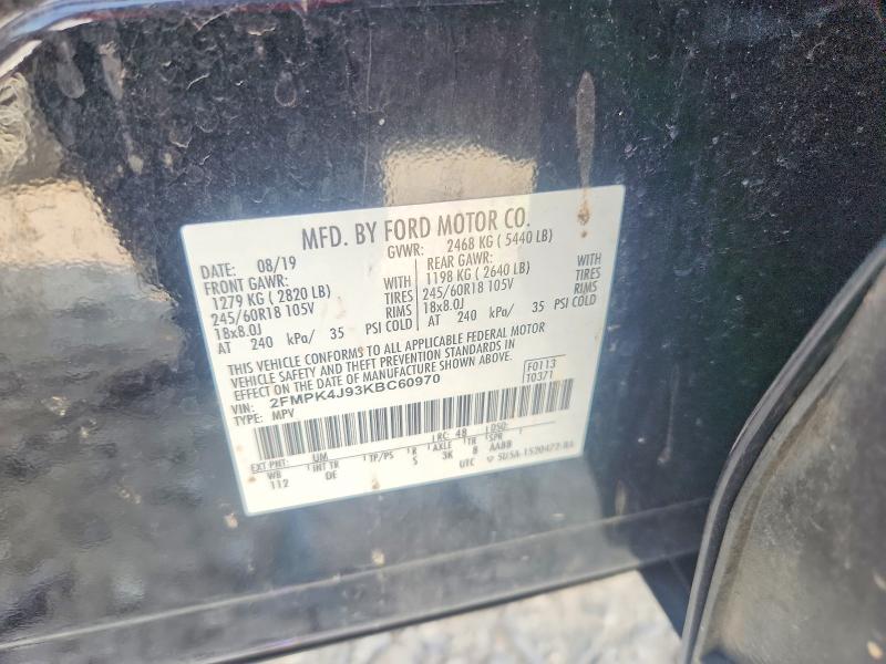 Продаж на аукціоні авто 2019 Ford Edge, vin: 2FMPK4J93KBC60970, номер лоту: 66210226