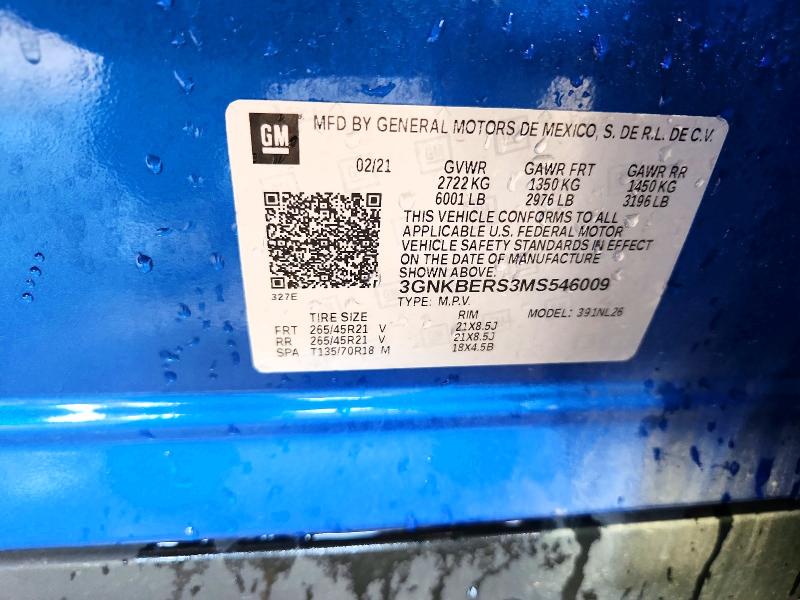 Продаж на аукціоні авто 2021 Chevrolet Blazer, vin: 3GNKBERS3MS546009, номер лоту: 65659576