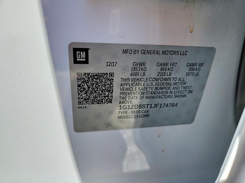 2018 Chevrolet Malibu მანქანა იყიდება აუქციონზე, vin: 1G1ZD5ST1JF174764, აუქციონის ნომერი: 65854606