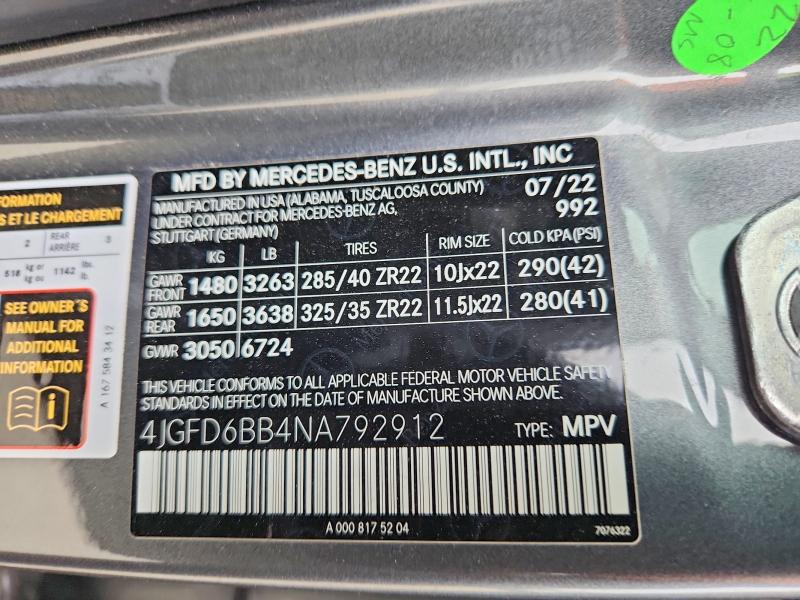 Aukcja sprzedaży 2022 Mercedes-benz Gle Coupe, vin: 4JGFD6BB4NA792912, numer aukcji: 64095866