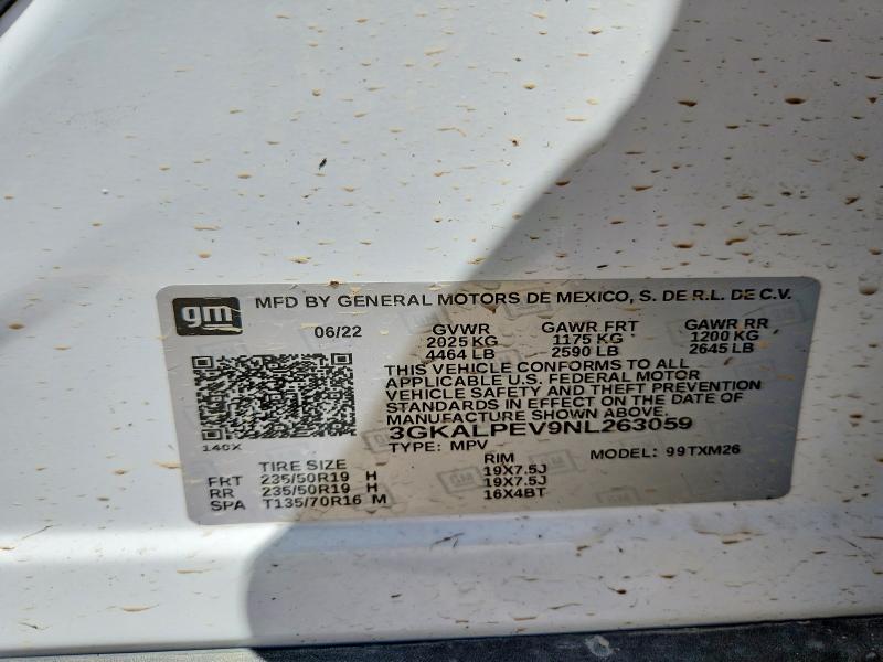 2022 Gmc Terrain მანქანა იყიდება აუქციონზე, vin: 3GKALPEV9NL263059, აუქციონის ნომერი: 65204816