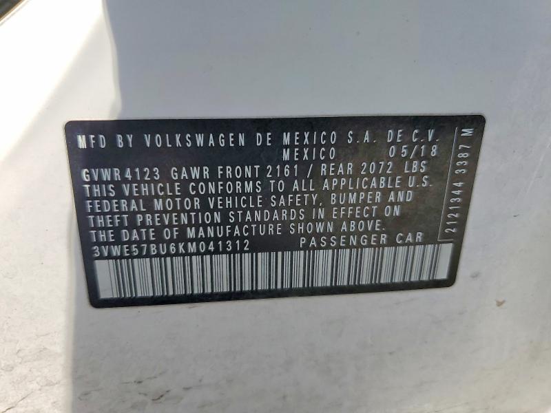 Aukcja sprzedaży 2019 Volkswagen Jetta, vin: 3VWE57BU6KM041312, numer aukcji: 64411896