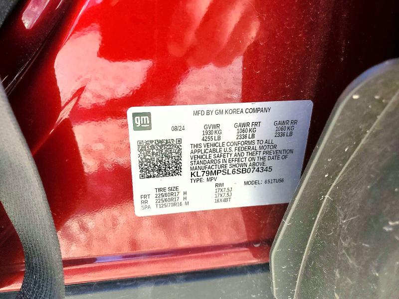 66193106 :رقم المزاد ، KL79MPSL6SB074345 vin ، 2025 Chevrolet Trailblazer مزاد بيع