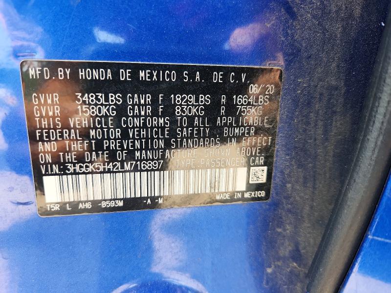 Продаж на аукціоні авто 2020 Honda Fit, vin: 3HGGK5H42LM716897, номер лоту: 67102726