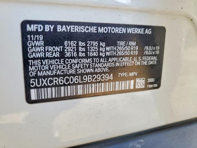 65863986 :رقم المزاد ، 5UXCR6C06L9B29394 vin ، 2020 Bmw X5 مزاد بيع