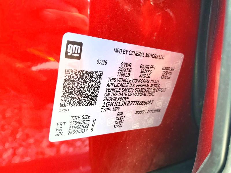 Продажа на аукционе авто 2026 Gmc Yukon Xl, vin: 1GKS1JK82TR269037, номер лота: 66251606