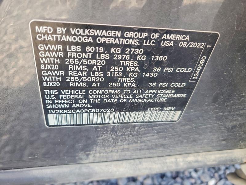Aukcja sprzedaży 2023 Volkswagen Atlas, vin: 1V2KR2CA0PC507020, numer aukcji: 65798036
