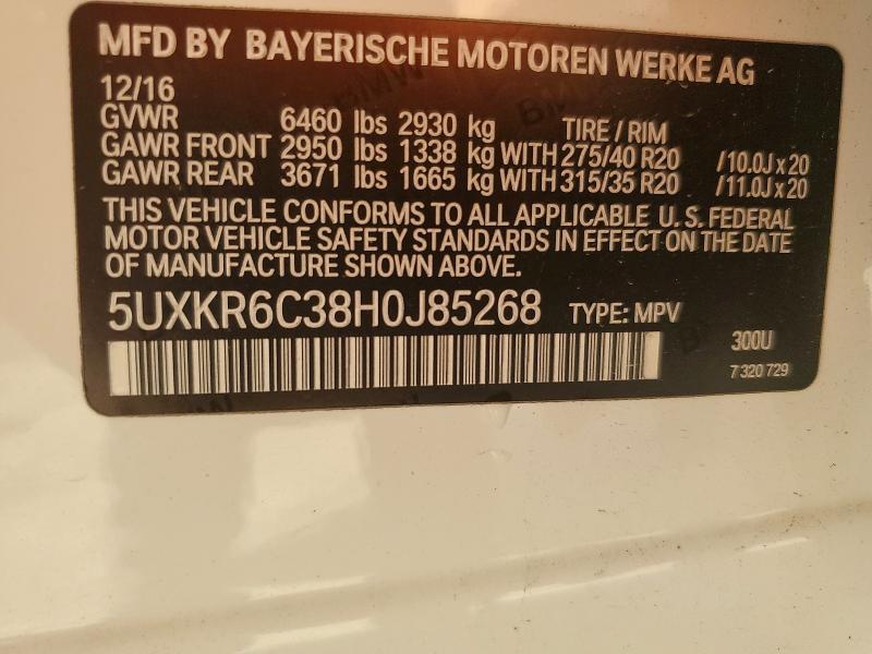 Aukcja sprzedaży 2017 Bmw X5, vin: 5UXKR6C38H0J85268, numer aukcji: 64746946
