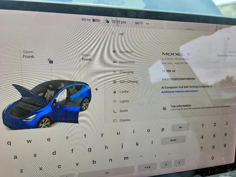 Aukcja sprzedaży 2021 Tesla Model Y, vin: 5YJYGDEE6MF069258, numer aukcji: 64234086