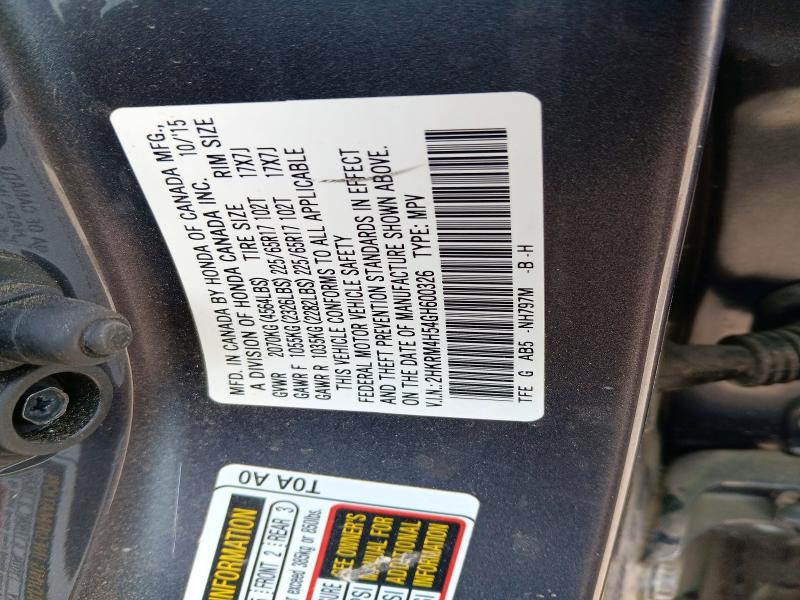 Aukcja sprzedaży 2016 Honda Cr-v, vin: 2HKRM4H54GH600326, numer aukcji: 66838266