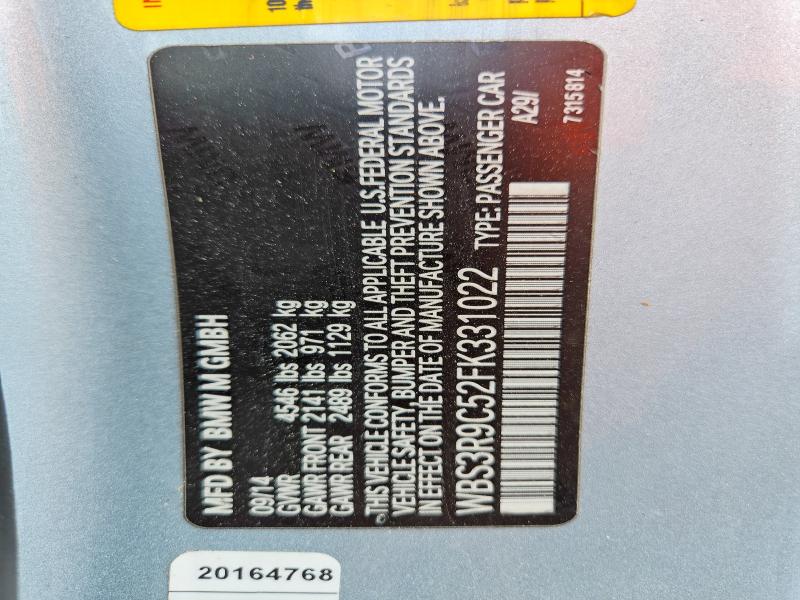 Aukcja sprzedaży 2015 Bmw M4, vin: WBS3R9C52FK331022, numer aukcji: 65804766