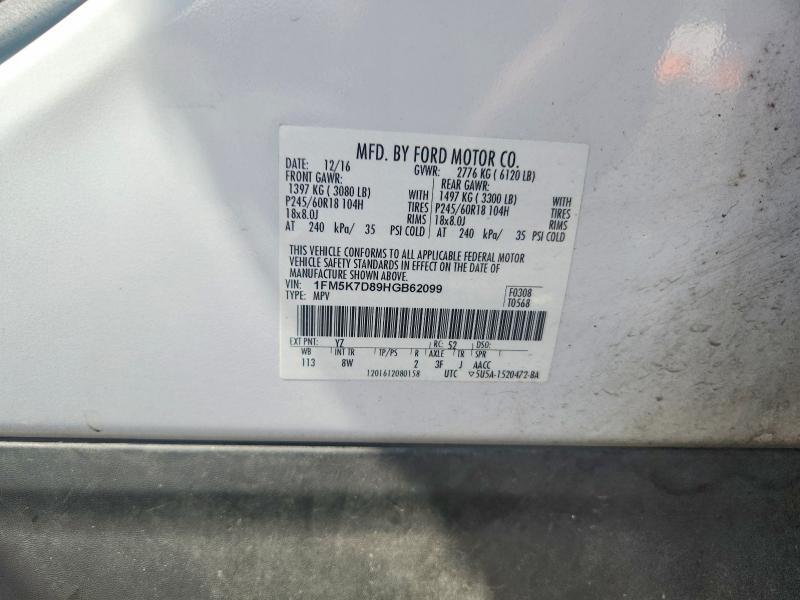 Продаж на аукціоні авто 2017 Ford Explorer, vin: 1FM5K7D89HGB62099, номер лоту: 64412816
