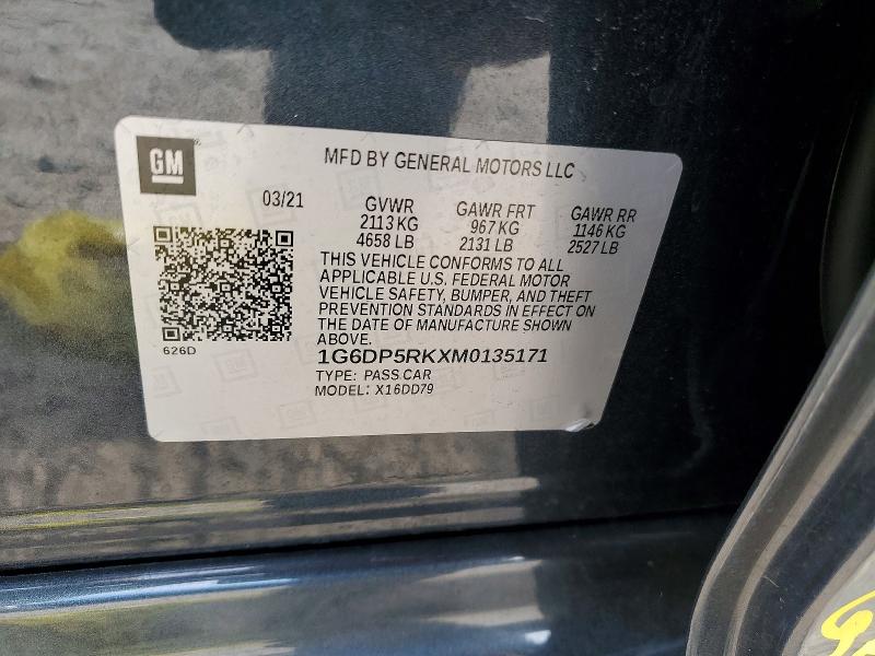 64673246 :رقم المزاد ، 1G6DP5RKXM0135171 vin ، 2021 Cadillac Ct5 مزاد بيع